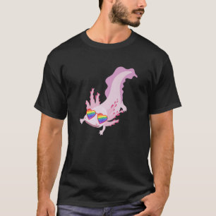 カワイトアクソロトルレズビアンゲイプライドLGBT物レインボー Tシャツ