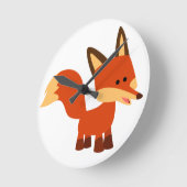 カワイトアスチュートキツネの壁掛け時計 ラウンド壁時計 (傾斜)