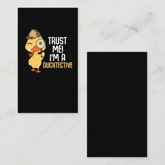 カワイトアヒル探偵動物のユーモア鴨好き 名刺 (正面/裏面)