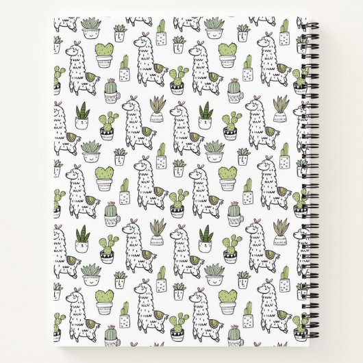 カワイトアルパカ&カクタスパターン ノートブック (裏面)