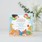 カワイトアンダーザシーマーメイド誕生日招待状 招待状 (スタンド正面)