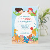 カワイトアンダーザシーマーメイド誕生日招待状 招待状 (スタンド正面)