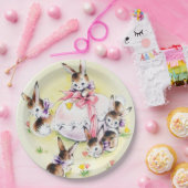 カワイトイースターバニーズレトロヴィンテージパーティー ペーパープレート (パーティー)
