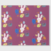 カワイトイースターバニーパターンラッピング紙 ラッピングペーパー (フラット)