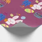 カワイトイースターバニーパターンラッピング紙 ラッピングペーパー (角)