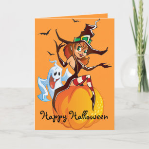 カワイトウィッチ&幽霊ハロウィーンカード カード