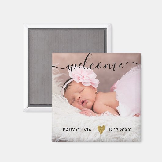 カワイトウェルカム新生児アナウンス写真 マグネット (正面/裏面)