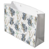 カワイトウォーターカラーコアラファミリー ラージペーパーバッグ (裏面アングル)