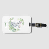 カワイトウォーターカラーコアラ&ユーカリ葉ズ ラゲッジタグ (正面横)