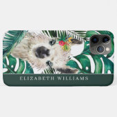 カワイトウォーターカラーラマ|熱帯モンステラ葉 Case-Mate iPhoneケース (裏面(横))