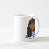 カワイトウォーターカラー漫画の女性ポートレートカスタム コーヒーマグカップ (正面右)