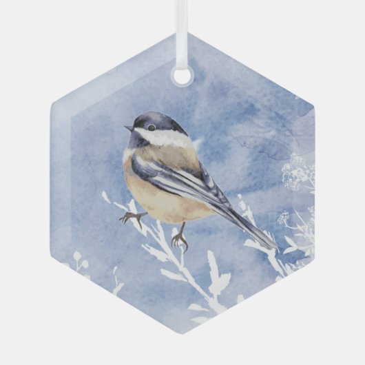 カワイトウォーターカラー《鳥》アメリカゴガラバ絵画ーズアート ガラスオーナメント (正面)