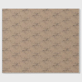 カワイトウサギのインクパターンタンブラウンクラフト ラッピングペーパー (フラット)