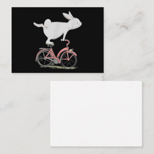 カワイトウサギオンバイクサイクリング自転車 ノートカード (正面/裏面)