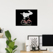 カワイトウサギオンバイクサイクリング自転車 ポスター (ホームオフィス)
