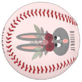 カワイトウサギピンクフローラシック ソフトボール (正面左)