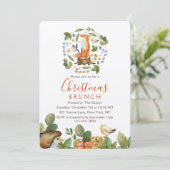 カワイトウッドランドキツネクリスマスブランチ水彩 招待状 (スタンド正面)