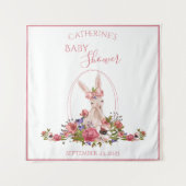 カワイトウッドランド動物バニーフローラネーム タペストリー (正面)