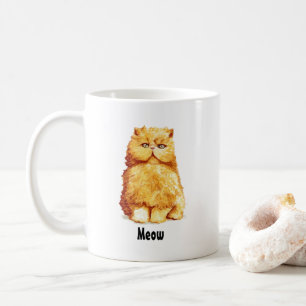 カワイトオレンジペルシャ猫カスタムのニャー コーヒーマグカップ