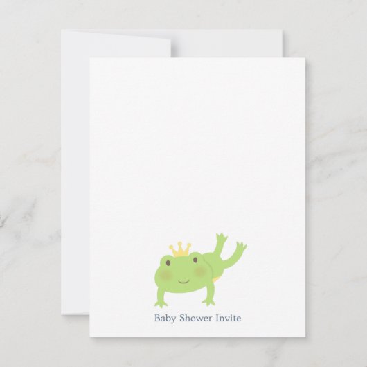 カワイトカエルプリンスボーイベビーシャワー招待状 招待状 (裏面)