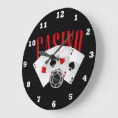 カワイトカジノチップスガメロームデコール時計 ラージ壁時計 (傾斜)