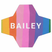 カワイトカラフルおもしろいレイストライプンボーパーソナライズされた サッカーボール (フラット)