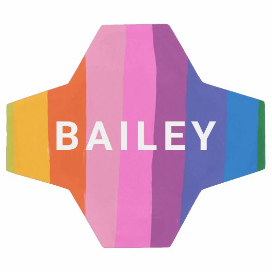 カワイトカラフルおもしろいレイストライプンボーパーソナライズされた サッカーボール (フラット)