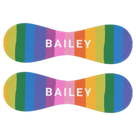 カワイトカラフルおもしろいレイストライプンボーパーソナライズされた ソフトボール (パネル)