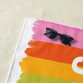 カワイトカラフルおもしろいレイストライプンボーパーソナライズされた ビーチタオル (インサイチュ)