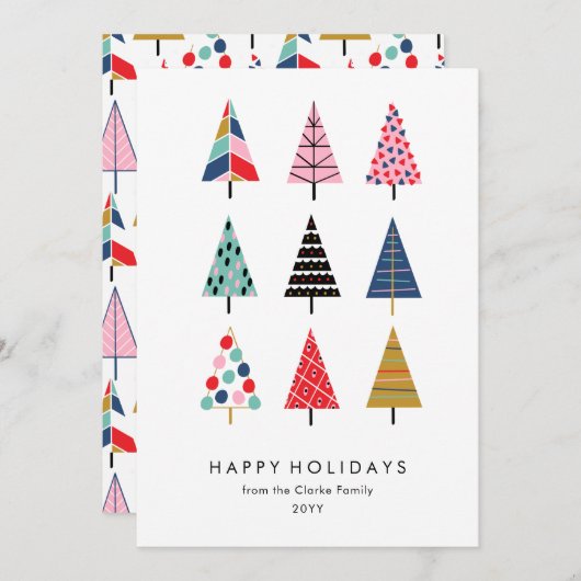 カワイトカラフルクリスマスツリーズコレクション シーズンカード (正面/裏面)