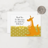 カワイトカンガルーと彼女のベビーサンキューカード ノートカード (正面/裏面インサイチュ)