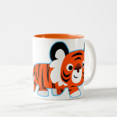 カワイトカートゥーンタイガー・オンザプロールマグカップ ツートーンマグカップ (正面右)