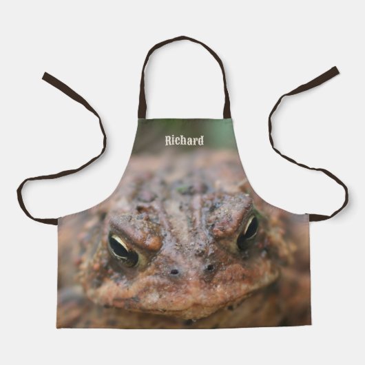 カワイトガエル顔パーソナライズされた自然 エプロン (正面)