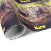 カワイトガエル顔誕生日 パーソナライズされた ラッピングペーパー (ロールコーナー)