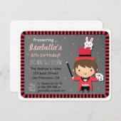 カワイトガールアンドバニーキッズ魔法パーティの招待状 招待状 (正面/裏面)