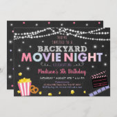 カワイトガールズバックヤードムービーナイト誕生日 招待状 (正面/裏面)