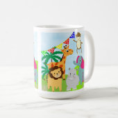カワイトキッズジャングルアニマルズテーマ コーヒーマグカップ (正面右)