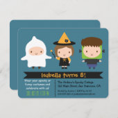 カワイトキッズハロウィンバースデーパーティ招待状 招待状 (正面/裏面)