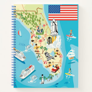 カワイトキッズフロリダの地図 ノートブック