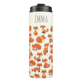 カワイトキツネウッドランド秋の森の模様 タンブラー