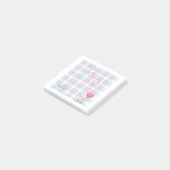 カワイトキャットピンクブルーモノグラム ポストイット (アングル)