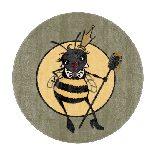 カワイトクイーンビー丸ガラス切断板 カッティングボード (正面)