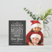 カワイトクリスマスチャルクボード写真テンプレートカード シーズンカード (スタンド正面)