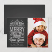 カワイトクリスマスチャルクボード写真テンプレートカード シーズンカード (正面/裏面)