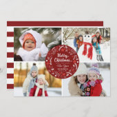 カワイトクリスマスフローラリース写真コラージュ シーズンカード (正面/裏面)