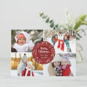 カワイトクリスマスフローラリース写真コラージュ シーズンカード (スタンド正面)