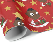 カワイトクリスマスベビー漫画の巻き上げ紙 ラッピングペーパー (ロールコーナー)