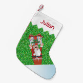 カワイトクリスマス漫画サンタキッズストッキング スモールクリスマスストッキング (正面 (吊り時))