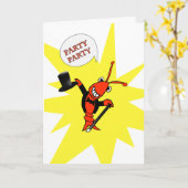 カワイトクロフィッシュ/ロブスターインタキシードパーティー誕生日 カード (黄色い花)