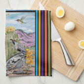 カワイトグッドデイナイトサウスウエスト動物砂漠サボテン キッチンタオル (四つ折り)